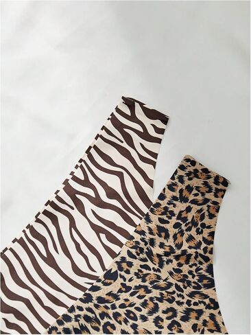 MakeMeChic Women's 6 Pack Thongs Set Leopard Print Seamless Low Rise Panties Underwear in Saudi Arabia