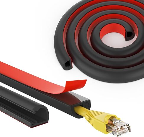 Wall Cord Hider 78 Inch, Self Adhesive Cable Hider Cord Cover for Wires, Flexible Wire Cover Cable Raceway for Cord Management W0.59 H0.39in White in Saudi Arabia