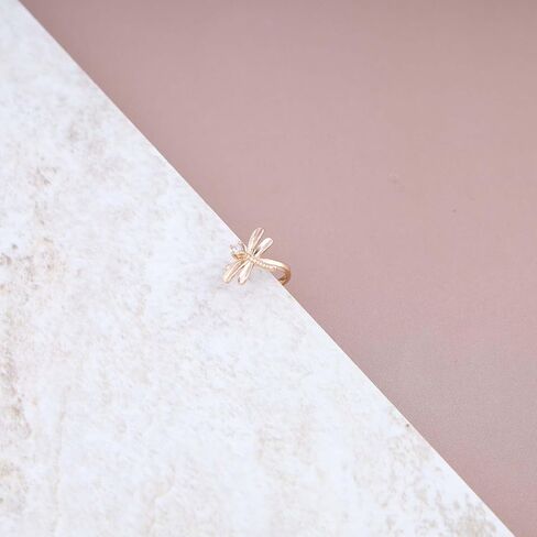 Boho CZ Dragonfly Ear Cuff Earrings Gold Dragonfly Cuff Wrap Earrings Small Dragonfly Cartilage Cuff Earrings Insect Ear Cuffs No Piercing Earrings Jewelry for Women in Kuwait