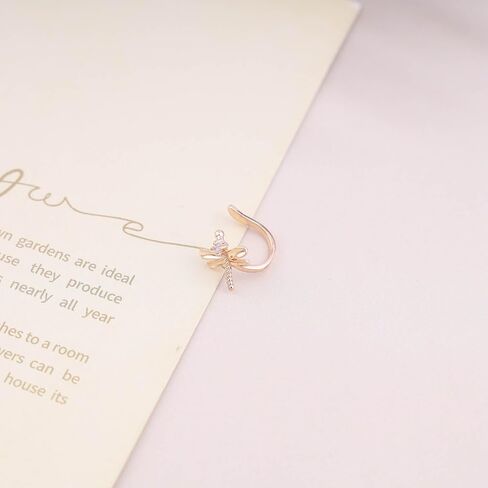 Boho CZ Dragonfly Ear Cuff Earrings Gold Dragonfly Cuff Wrap Earrings Small Dragonfly Cartilage Cuff Earrings Insect Ear Cuffs No Piercing Earrings Jewelry for Women in Kuwait