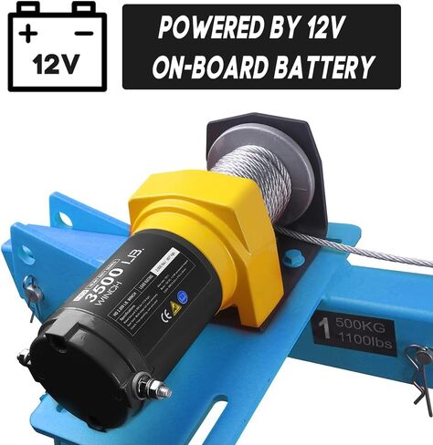 Winch 1100lb Folding Truck-Mounted Crane Electric Winch 3500 lb 12V, Painted Steel Pickup Truck Jib Cranes 360 Swivel,Infrared remote control and wired remote control in Saudi Arabia