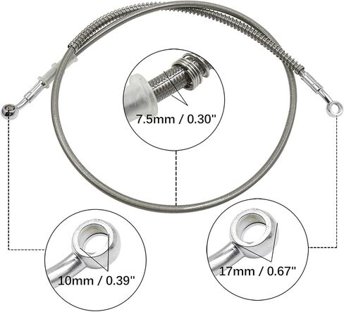 uxcell Universal 75cm Stainless Steel Clutch Hydraulic Oil Hose Line for Motorcycle in Saudi Arabia