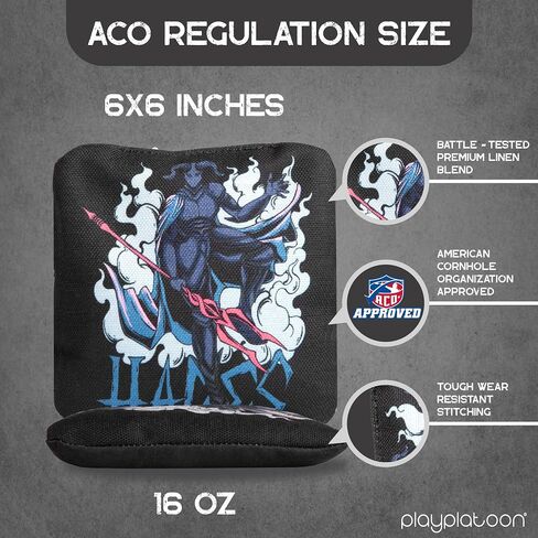 Play Platoon ACO Tournament Series Pro Cornhole Bags Set of 8 Regulation Professional Corn Hole Bean Bags - Competition Weight - Dual Slick and Stick in Saudi Arabia