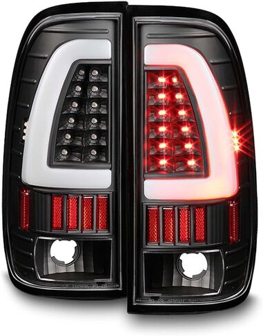 Akkon - لعام 1997-2003 Ford F150 | 1999-07 F-Series Super Duty LED نمط الأنبوب الأسود المصابيح الخلفية in Kuwait