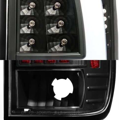 Akkon - لعام 1997-2003 Ford F150 | 1999-07 F-Series Super Duty LED نمط الأنبوب الأسود المصابيح الخلفية in Kuwait