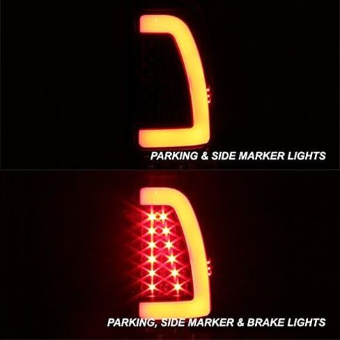 Akkon - لعام 1997-2003 Ford F150 | 1999-07 F-Series Super Duty LED نمط الأنبوب الأسود المصابيح الخلفية in Kuwait