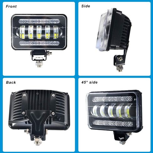 LED 4 × 6 بوصة مزدوجة انخفاض الحزمة انخفاض الضباب ضباب الضباب 6000K لجرار نصف مقطورة شاحنة على الطرق الوعرة (2 عبوة) in Kuwait