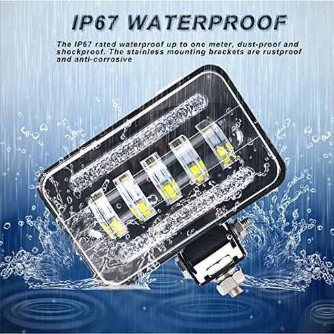 LED 4 × 6 بوصة مزدوجة انخفاض الحزمة انخفاض الضباب ضباب الضباب 6000K لجرار نصف مقطورة شاحنة على الطرق الوعرة (2 عبوة) in Kuwait