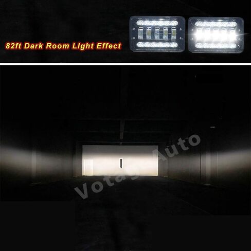 LED 4 × 6 بوصة مزدوجة انخفاض الحزمة انخفاض الضباب ضباب الضباب 6000K لجرار نصف مقطورة شاحنة على الطرق الوعرة (2 عبوة) in Kuwait
