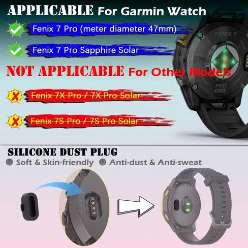 واقي شاشة لساعة Garmin fenix 7X/ 7X Solar/ 7X Sapphire Solar الذكية [4 قطع] + 5 مقابس مضادة للغبار، غطاء واقٍ رفيع للغاية من الزجاج المقسى بصلابة 9H خالٍ من الفقاعات in Kuwait