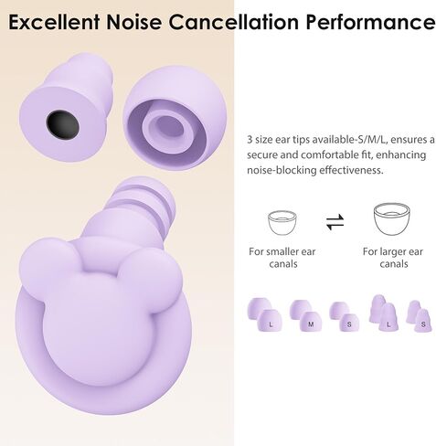 2 Pairs Ear Plugs for Sleep Noise Cancelling, Reusable Earplugs for Noise Reduction 33dB-38dB, Soft Silicone Hearing Protection Ear Plugs for Sleep, Work, Noise Sensitivity, Study, Snoring in Saudi Arabia