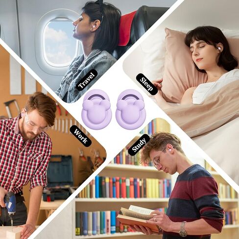 2 Pairs Ear Plugs for Sleep Noise Cancelling, Reusable Earplugs for Noise Reduction 33dB-38dB, Soft Silicone Hearing Protection Ear Plugs for Sleep, Work, Noise Sensitivity, Study, Snoring in Saudi Arabia