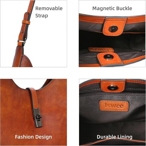 ISWEE الجلود مصمم أكياس الكتف مصممة كروس للنساء محفظة Hobo Handbags اليومية in Kuwait