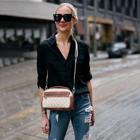 Crossbody Bags for Women Vegan Leather Shoulder Handbags Small Cross Body Purses for Women Trendy with Wide Strap in Saudi Arabia