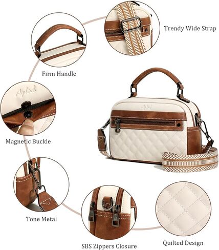 Crossbody Bags for Women Vegan Leather Shoulder Handbags Small Cross Body Purses for Women Trendy with Wide Strap in Saudi Arabia