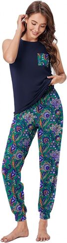 Ekouaer Two Piece Sets for Women Casual Travel Vacation Outfits Sleeveless Tops and Jogger Pants Lounge Set in Saudi Arabia