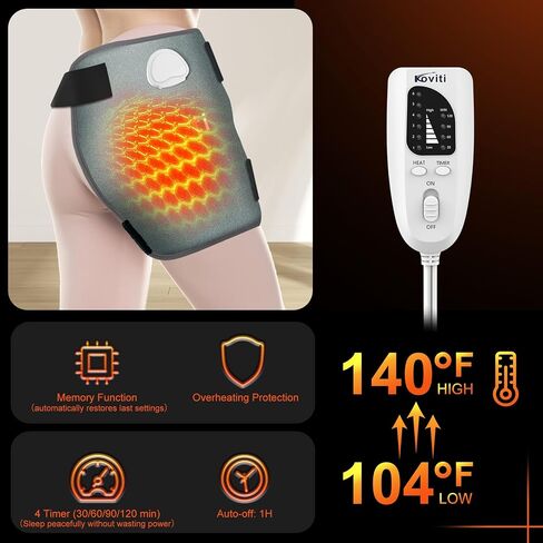 Koviti Hip Heating Pad for Sciatica Pain Relief - FSA HSA Eligible Hip Brace, Electric Heat Pad for Lower Back Thigh Buttock, Hot Physical Therapy Gifts for Women Men, Mom, Dad(XL) in Saudi Arabia
