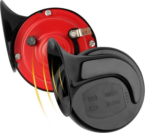 2PCS 12V Loud Car Horn with Installation Tools,Upgraded 300db Motorcycle Horn Stereoscopic Sound,Snail Like Appearance Truck Hornn Car Accessories for Truck SUV Motorcycle (Black) in Saudi Arabia