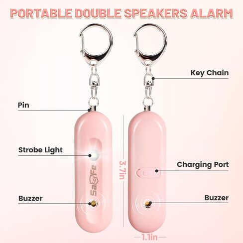 Personal Safety Alarm - Waterproof Rechargeable Security Alarm - 140dB Extra Loud Siren & Strobe Light - Self Defense Keychain - Gift for Women, Teenagers, College Girls, Seniors(Wisteria) in Saudi Arabia