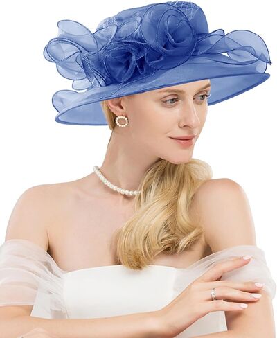 Women Organza Church Kentucky Hat Fascinator Cocktail Tea Party Derby Sun Hats in Kuwait