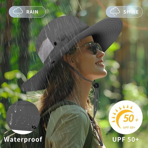 BEARAE Fishing Hat, UPF 50+ UV Protection Hiking Beach Bucket Hat, Adjustable Waterproof Wide Brim Sun Hats for Men Women in Kuwait