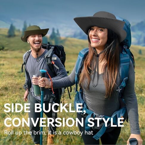 BEARAE Fishing Hat, UPF 50+ UV Protection Hiking Beach Bucket Hat, Adjustable Waterproof Wide Brim Sun Hats for Men Women in Kuwait