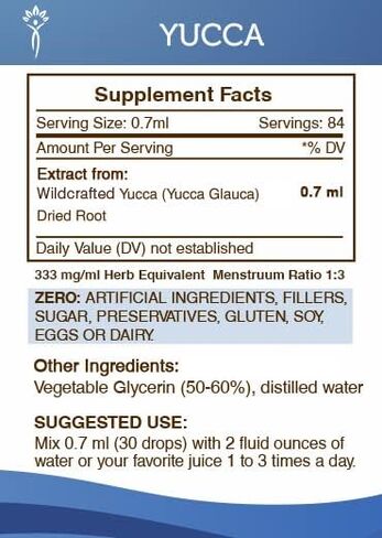 Secrets of the Tribe Yucca Tincture Alcohol-Free Extract, Wildcrafted Yucca (Yucca Glauca) Dried Root 4 FL OZ in Saudi Arabia