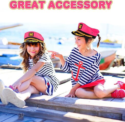 ArtCreativity Unisex Pink Captains Hat - 1 PC Adjustable Comfortable Sailor Hat for Halloween Costume with Snapback Closure - for Women and Men Costume Accessories in Saudi Arabia