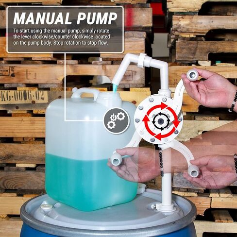 TERA PUMP HEAVY DUTY Cast Iron Rotary Rotating Action Drum Pump with Telescoping Suction Tube, 10 GPM/Sturdy and Smooth to use by TERA PUMP in Saudi Arabia