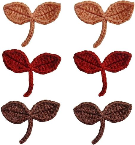 Handmade Crocheted Small Leaves of Roses Decoration Embellishment Scrapbook Craft Card Supplies DIY Flowers Cotton Yarn Applique Flower Leaves Scrapbooking Wedding. (Mixed Green) in Saudi Arabia