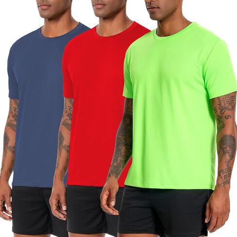 Nutria Workout Shirts for Men Quick Dry 3 Pack Short Sleeve Gym Athletic Running Tees Moisture Wicking Breathable Cool U18 in Saudi Arabia