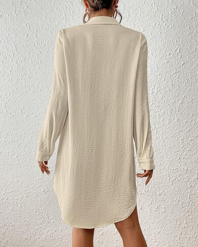 Bsubseach Swimsuit Coverup for Women Button Down Beach Cover Ups Long Sleeve Shirt Dress Modern Blouse Top in Saudi Arabia
