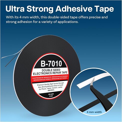 MMOBIEL Double Sided Adhesive Tape 1mm 50m Roll (164ft) Black Ultra Thin Mounting Tape for LCD Screen Repair, Smartphone Tablet Laptop Glass Fix in Kuwait