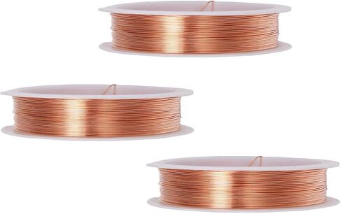 3 Spool Coils Magnet Wire Enameled Copper Wire Enameled Magnet Winding Wire Natural Temperature Rating Widely Used for Transformers Inductors - 0.1mmx50m in Saudi Arabia