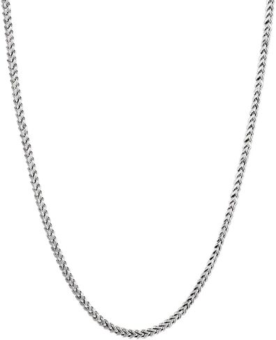 Savlano 925 Sterling Silver Rhodium Plated Solid 2.5MM Franco Square Box Chain Necklace for Women & Men-Made In Italy Comes with a Gift Box in Saudi Arabia