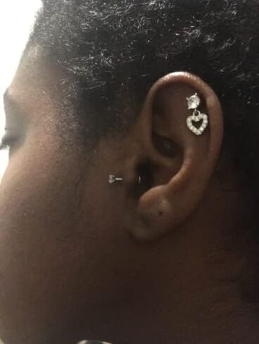 Briana Williams Cartilage Earring Stud Helix Piercing Jewelry for Women Stainless Steel Opal CZ Forward Helix Tragus Piercing Jewelry Heart Butterfly Flower Star Screw Back Stud Earrings 16G 20G in Saudi Arabia