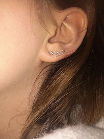 Briana Williams Cartilage Earring Stud Helix Piercing Jewelry for Women Stainless Steel Opal CZ Forward Helix Tragus Piercing Jewelry Heart Butterfly Flower Star Screw Back Stud Earrings 16G 20G in Saudi Arabia