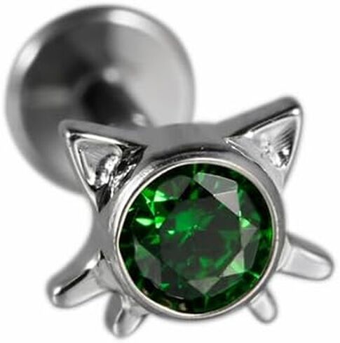 جميل Cat Labret Stud Piercing G23 Titanium Tiny Cz 16g Flat Back Cartilage Tragus Conch Helix Stud Strings Lip Monroe للنساء أو الرجال in Kuwait