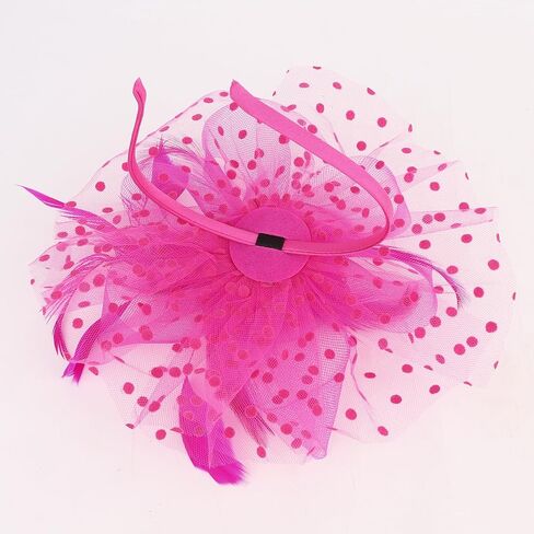 قبعات Curasa fascinators للنساء 20s شاي شاي قبعات Derby Mesh Flower Flower Feathers Clip Cocktail Ribbons in Kuwait
