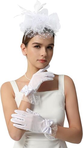 2025 قبعات Kentucky-Bedby Hats for Women Church Tea Party Associory مع قفازات الدانتيل in Kuwait