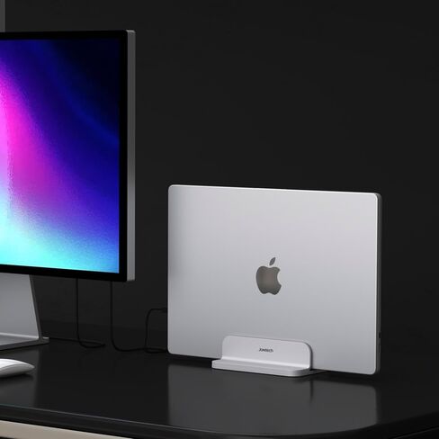 Aluminum Laptop Vertical Stand Organizer, Sturdy Laptop Computer Holder Desktop Stand Compatible with New Retina Apple MacBook Pro/Air, Mac Mini and iPad Pro - Black in Kuwait