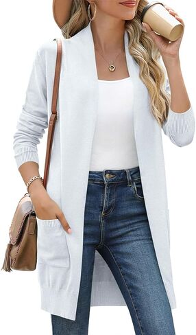 Anymiss Womens Lightweight Cardigan Sevents متماسكة Kimono السترات الناعمة كبيرة الحجم مع جيوب S-3X in Kuwait