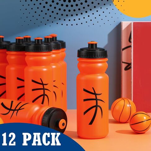 12 Pack Softball Water Bottles Bulk 20 oz Reusable Squeeze Water Bottles Plastic Sports Bottle with Pull Top Cap Softball Gifts Tumbler for Sports Travel Gym Party Supplies Friends Men Girls in Saudi Arabia