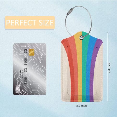 Luggage Tags for suitcases, 2 Pack Rainbow Pride Travel Bag Suitcase Labels with Stainless Steel Loop ID Tags Card Baggage Bag Label in Saudi Arabia