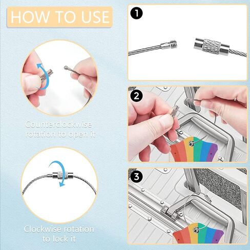 Luggage Tags for suitcases, 2 Pack Rainbow Pride Travel Bag Suitcase Labels with Stainless Steel Loop ID Tags Card Baggage Bag Label in Saudi Arabia