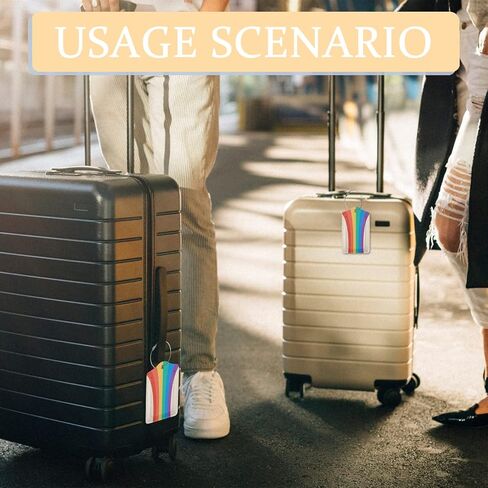 Luggage Tags for suitcases, 2 Pack Rainbow Pride Travel Bag Suitcase Labels with Stainless Steel Loop ID Tags Card Baggage Bag Label in Saudi Arabia