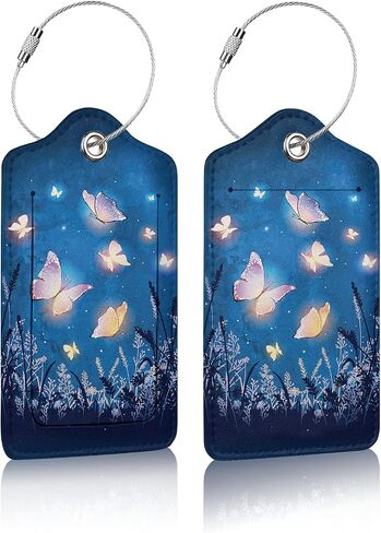 Luggage Tags for suitcases, 2 Pack Rainbow Pride Travel Bag Suitcase Labels with Stainless Steel Loop ID Tags Card Baggage Bag Label in Saudi Arabia