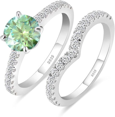 خاتم الخطوبة Moissanite للنساء 18 كيلو أبيض غلود مطلي S925 Sterling Silver Vintage Beatals يترك النساء هدية المجوهرات in Kuwait