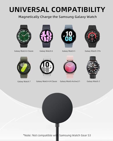 شاحن ساعة سامسونج 2 في 1، شاحن حائط مزدوج المنفذ 5FT 25W، كتلة شحن سريعة متوافقة مع ساعة Galaxy Watch 7/6/6 Classic/5 Pro/5/4 /4 Classic/3/Active2/1، Galaxy S24/S23/22 /21 ملاحظة/Z أضعاف in Kuwait