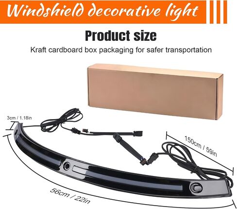 LED الجري إشارة الضوء الزجاجي الزجاجي الزجاج الأمامي ملاءمة لهارلي 2014+Touring Electra Glide Street Glide Ultra Limited (تقليم الزجاج الأمامي الأسود ، إشارة LED/الدوران ، عدسة الدخان) in Kuwait
